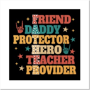 Fathers Day, Dad Definition, Father Friend Daddy Hero Teacher Provider Posters and Art